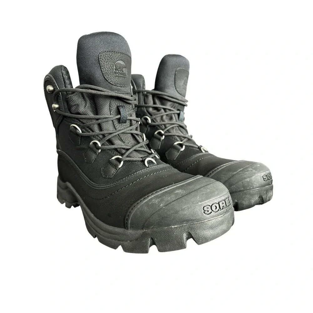 Sorel Men's Waterproof Winter Snow Boots Black Size 14 Insulated Outdoor Work